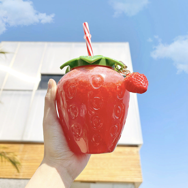 Kawaii strawberry water bottle cup