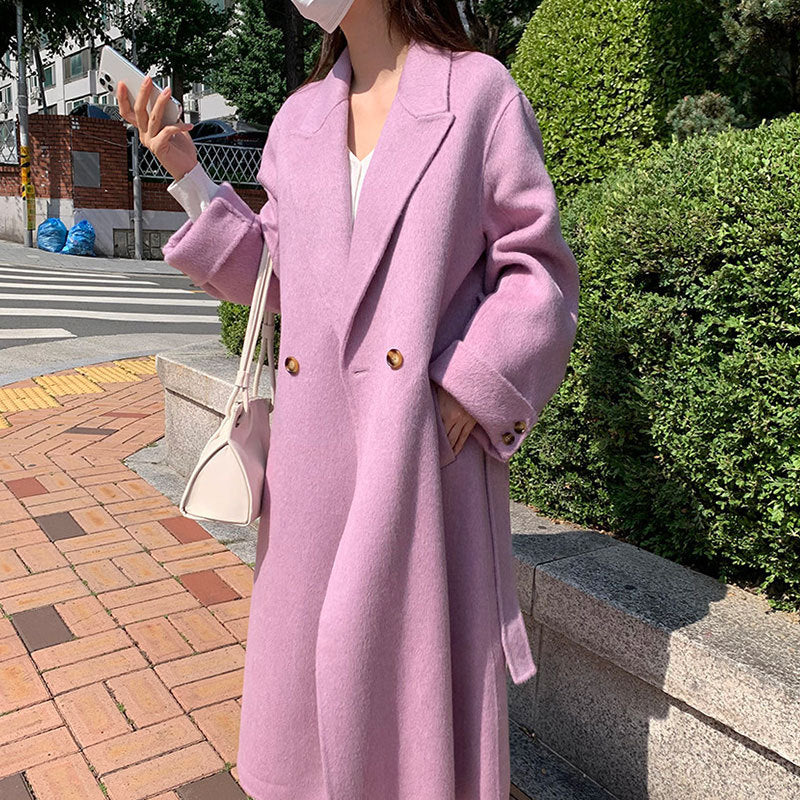 Wrap Waist Tweed Jacket Coat