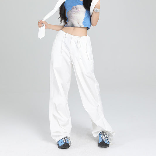 White loose fitted cargo pants