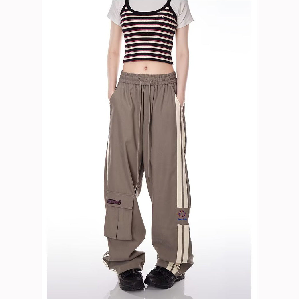 Vintage Stripe Multi-pocket Casual Pants