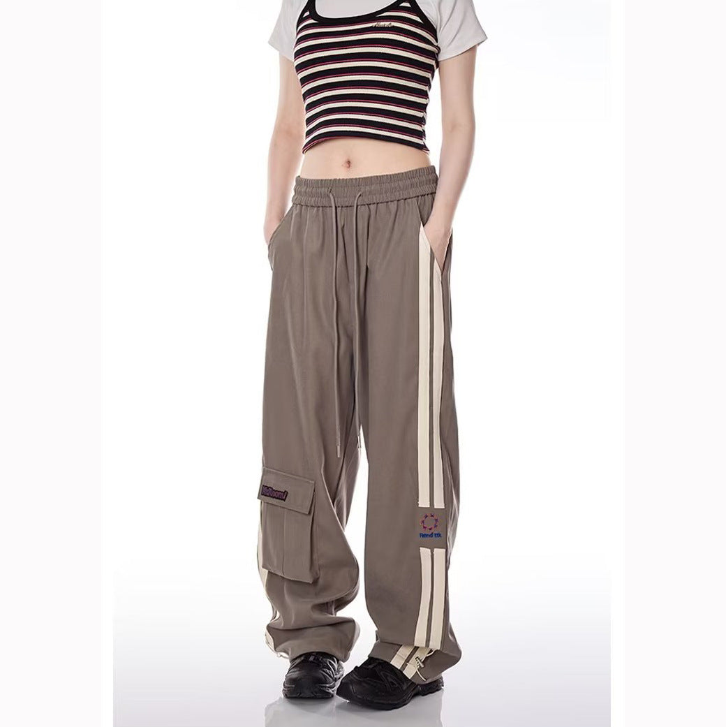 Vintage Stripe Multi-pocket Casual Pants