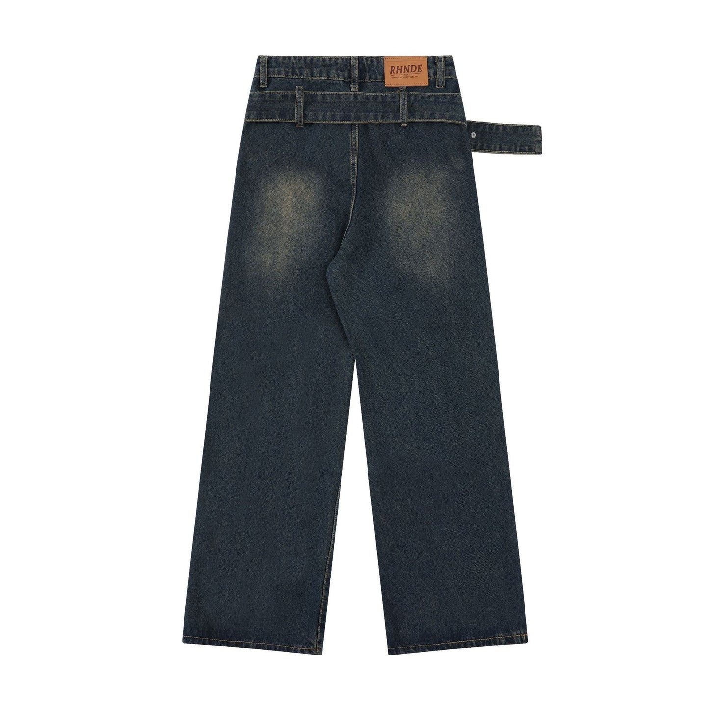 Retro Hot Girl Washed Straight-leg Denim Trousers