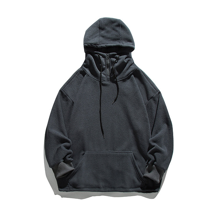 Half Turtleneck Hooded Fleece Sweater