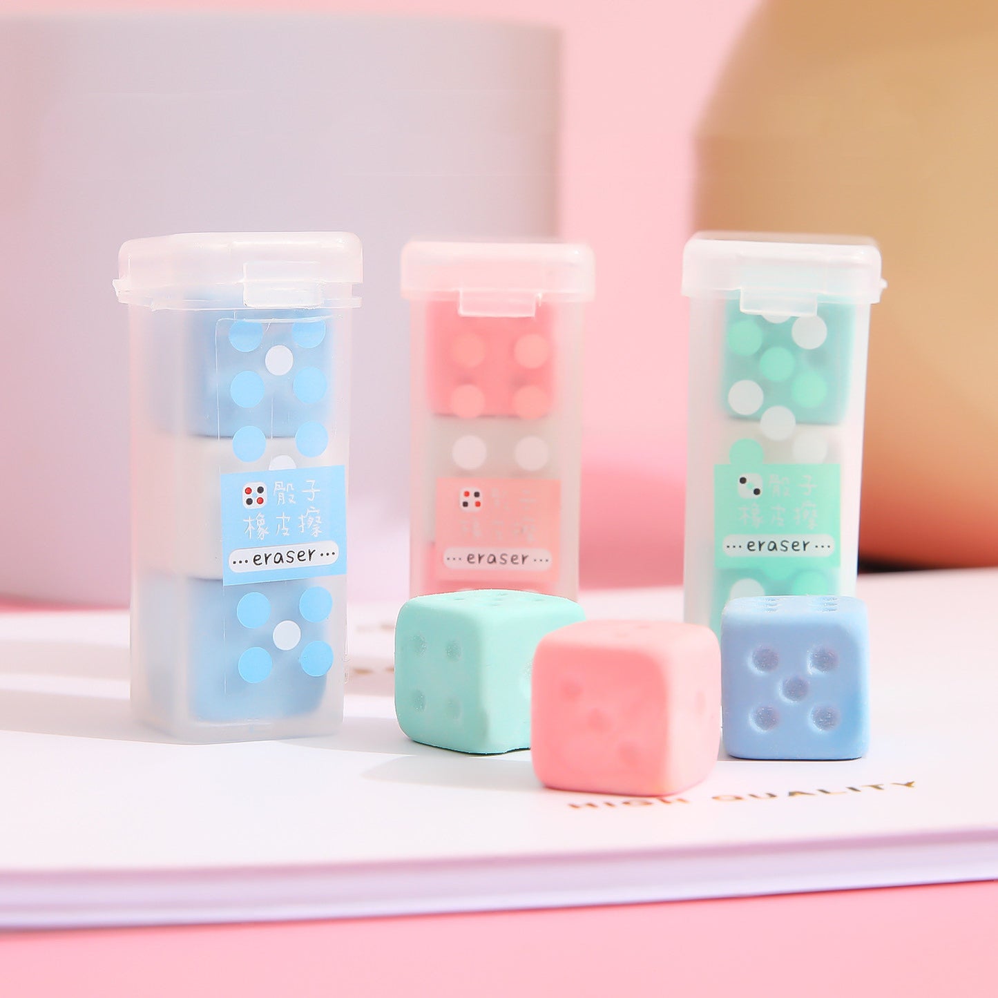 Kawaii dice rubber