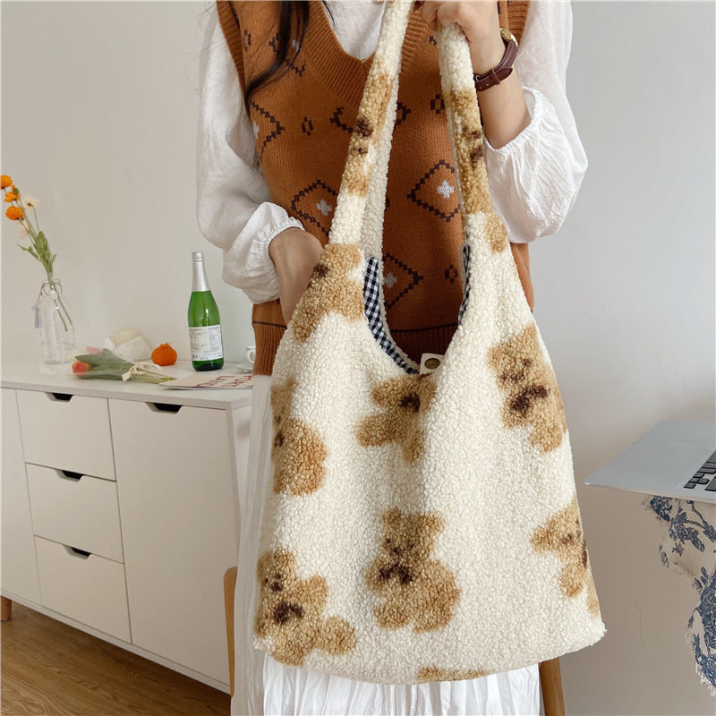 Cute Bear Print Shoulder Bag