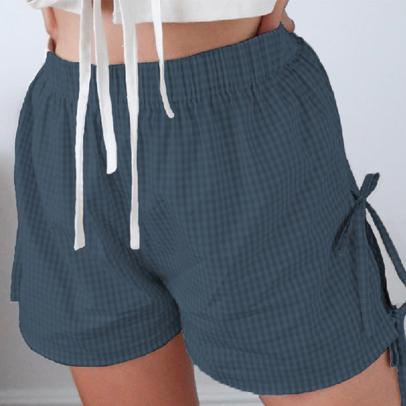 Loose Plaid Print Shorts