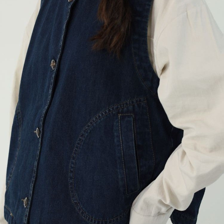 Retro Denim Waistcoat Vest