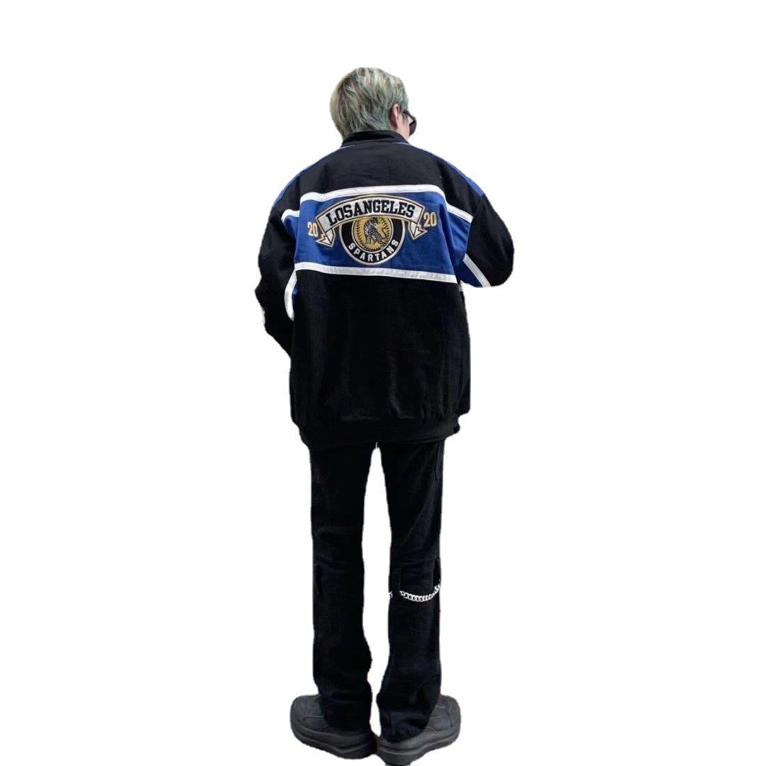 Design Sense Niche Retro Embroidery Motorcycle Jacket