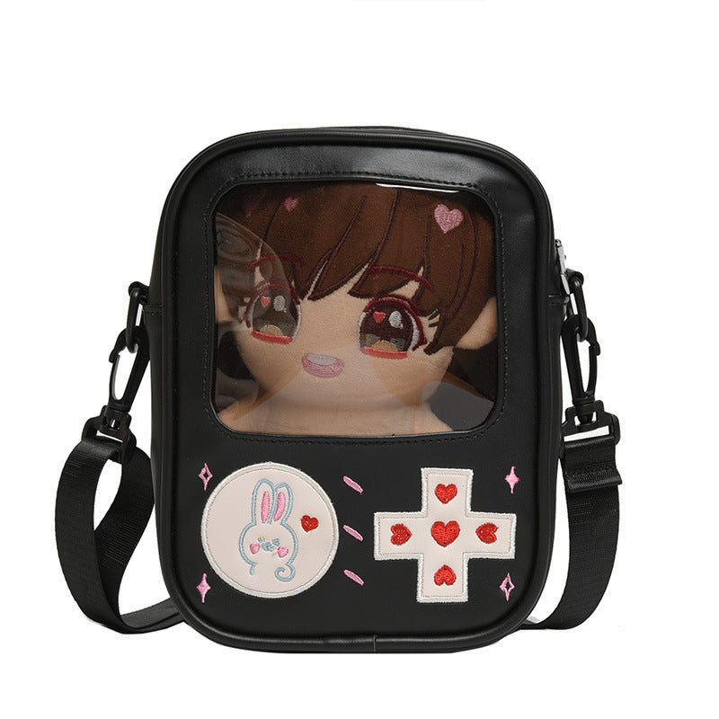 Girls Cute Doll Transparent Messenger Bag