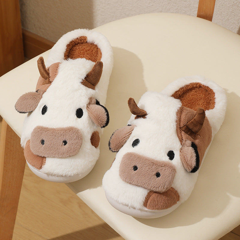 Cute cow animal slippers