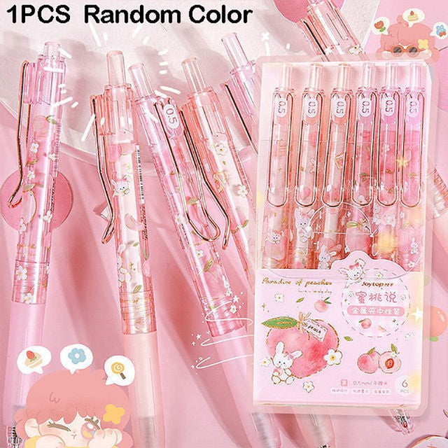 1PC Cute Gel Pens 0.5mm Kawaii Peach Strawberry