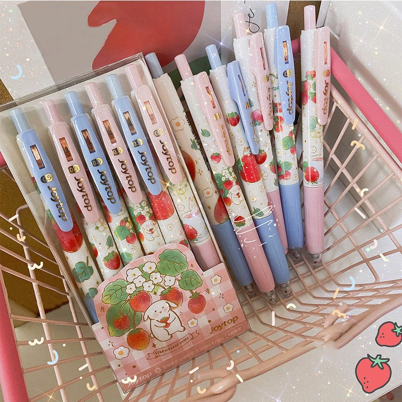 1PC Cute Gel Pens 0.5mm Kawaii Peach Strawberry