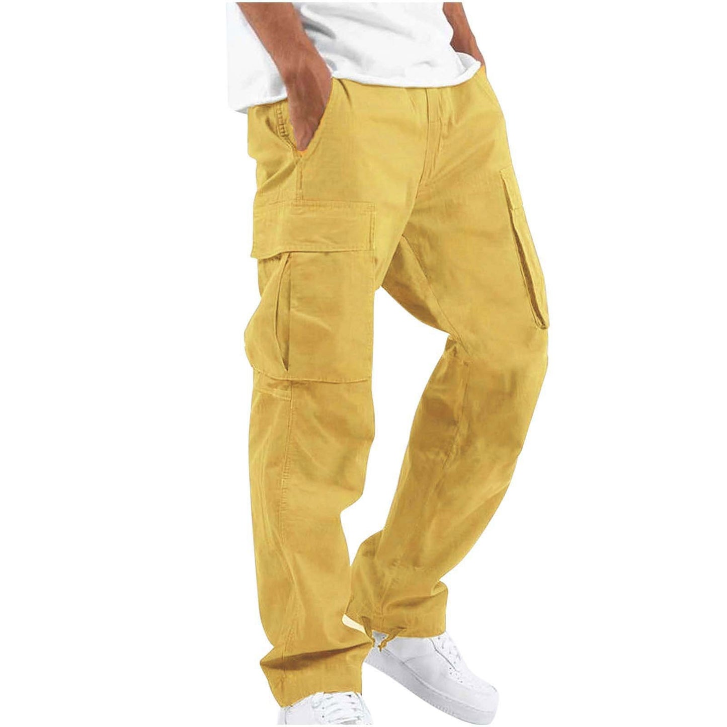 Drawstring Multi-pocket Casual Pants