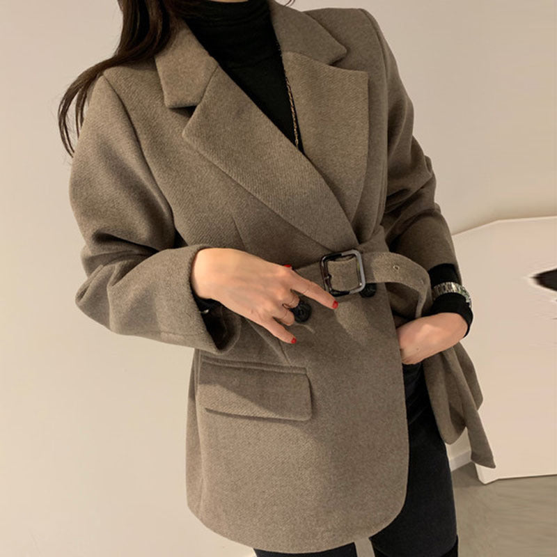 Suit Collar Two-button Slim Long-sleeved Coat