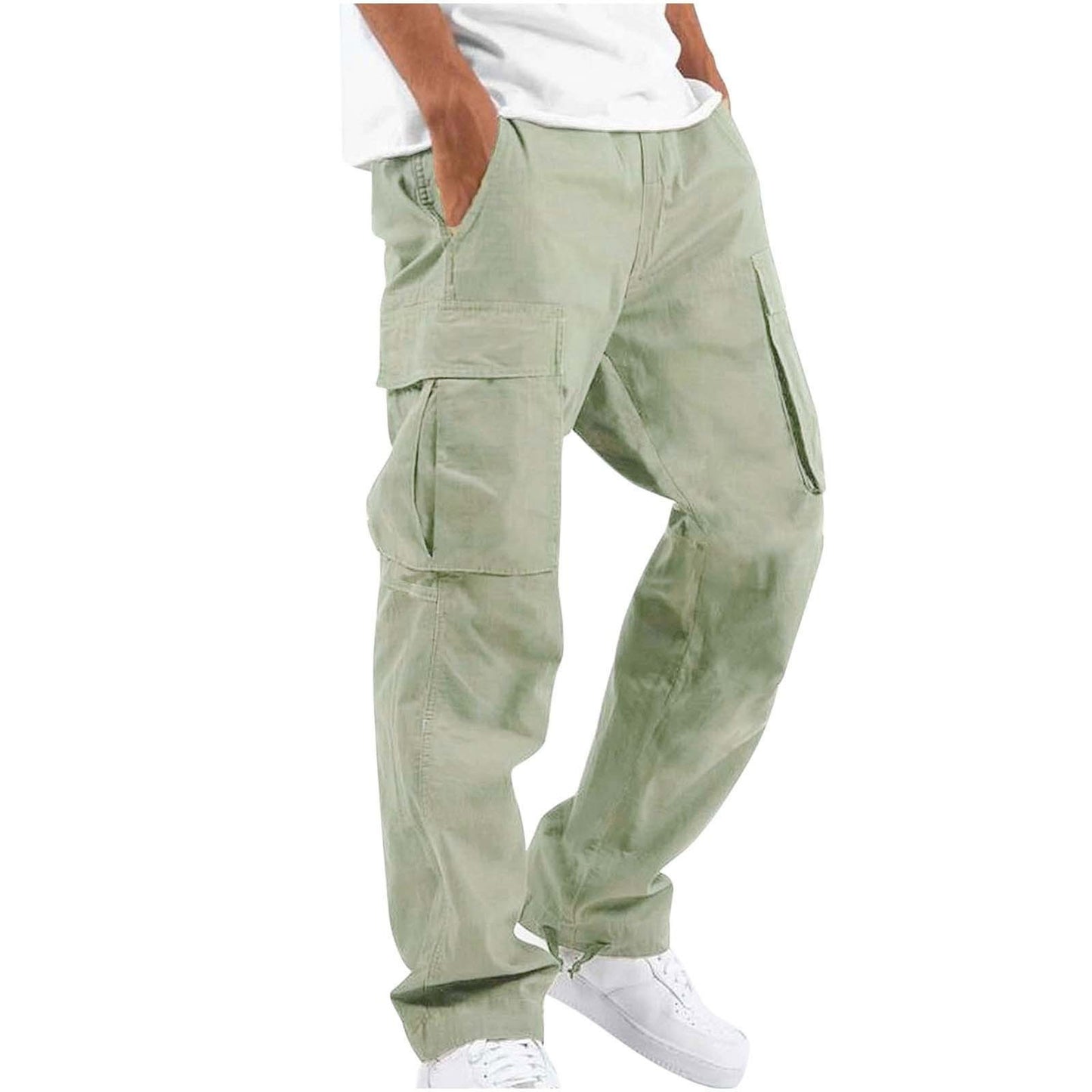 Drawstring Multi-pocket Casual Pants