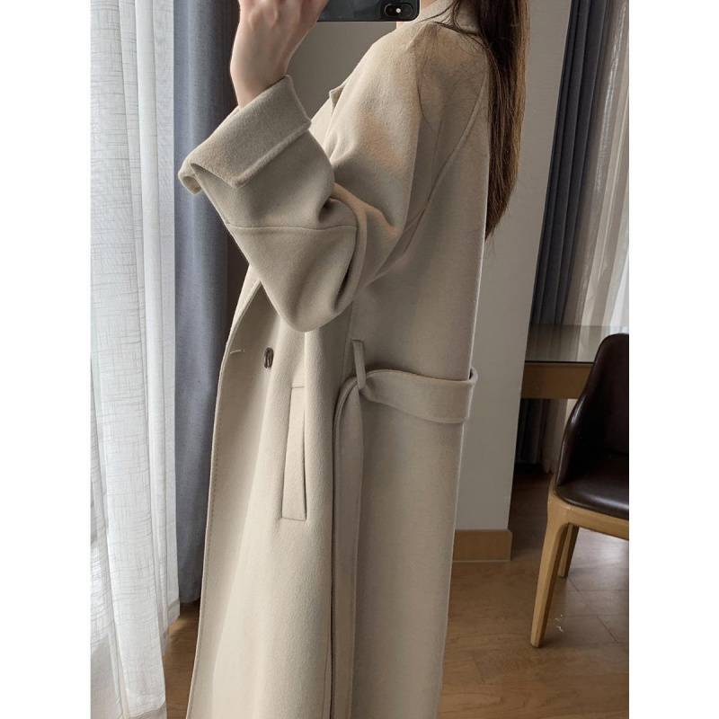 Light And Mature Style Mid-length Woollen Coat