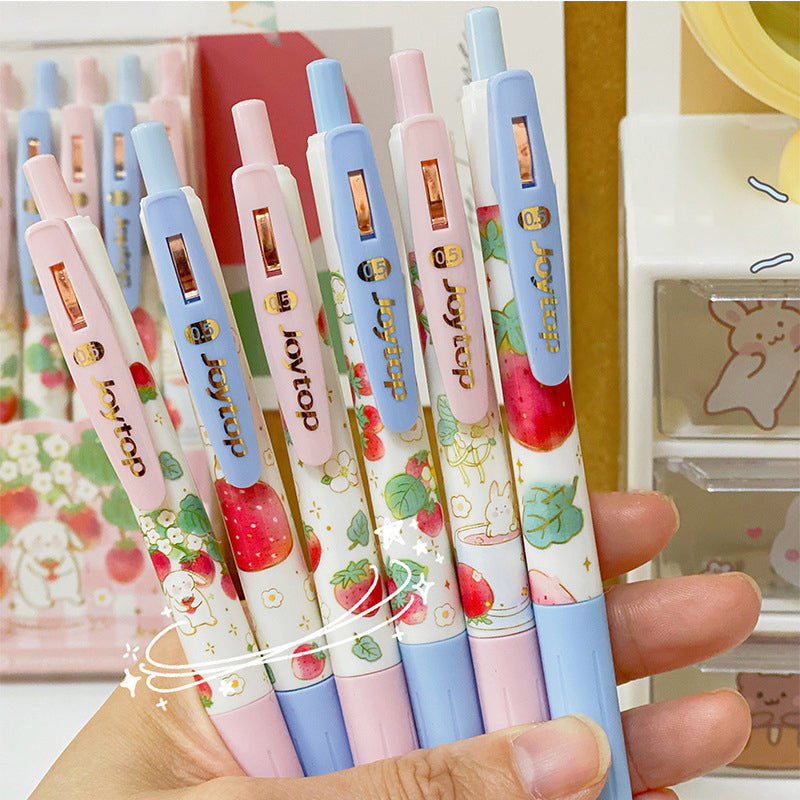 1PC Cute Gel Pens 0.5mm Kawaii Peach Strawberry