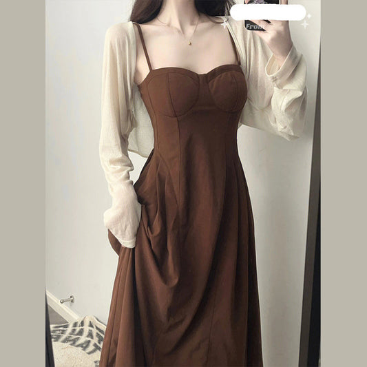 Brown Peplum Dress