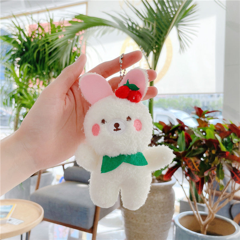 Plush Toy Strawberry Bear/Rabbit Toy Keychain Pendant