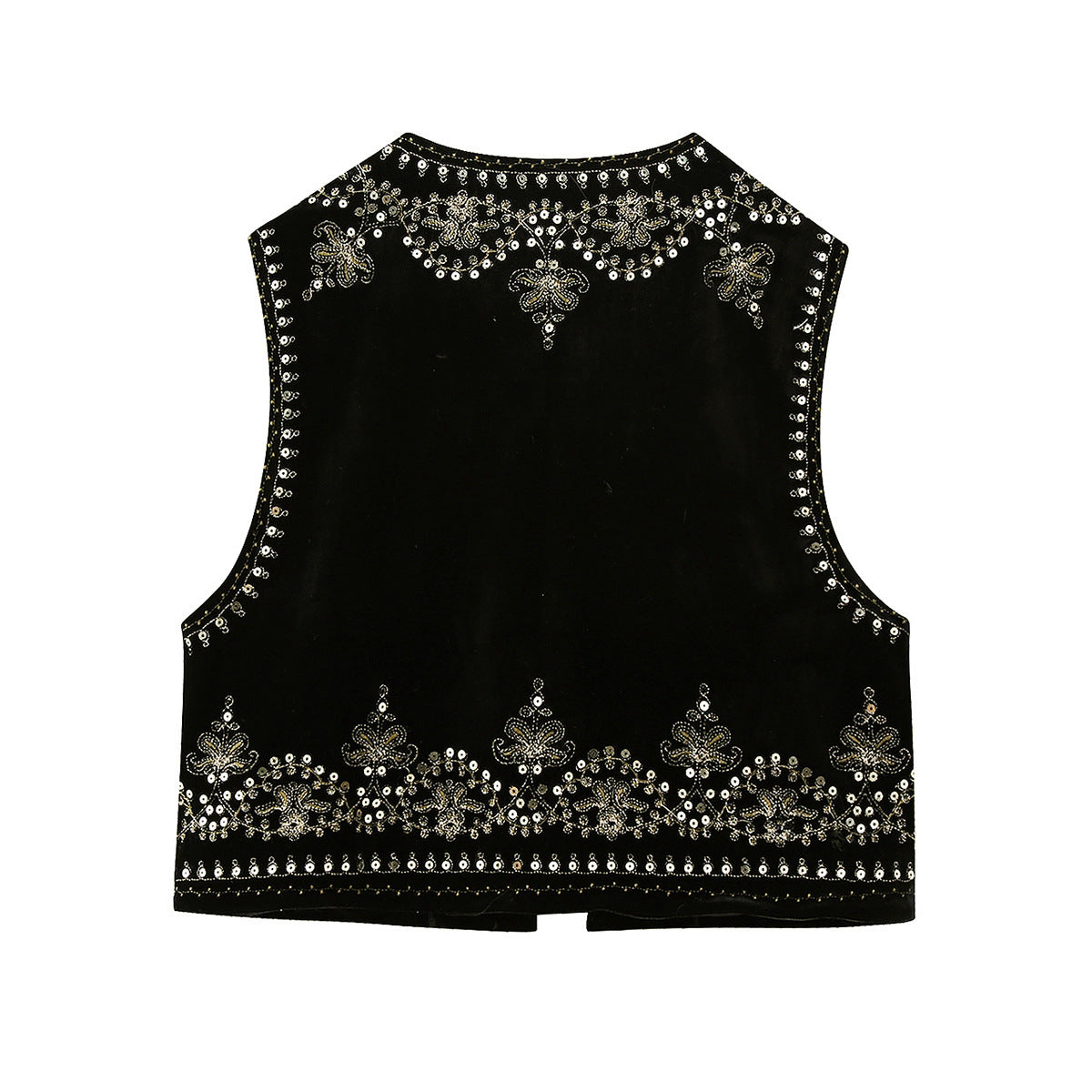 Casual Embroidered Velvet Vest