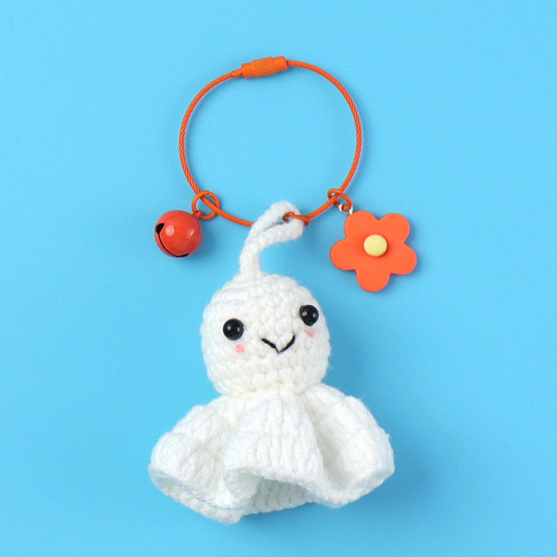 Sunny Doll Lucky ghost Pendant Hand Crocheted Keychain