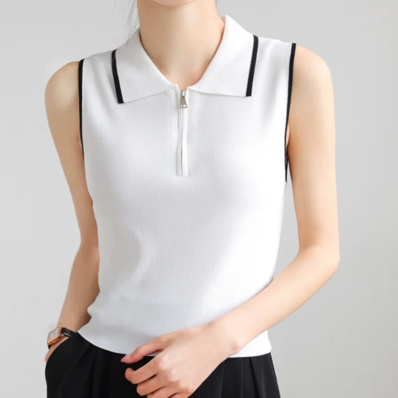 Casual Sweater Collar French Style Vest